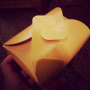 Inside was a yummy little cake!