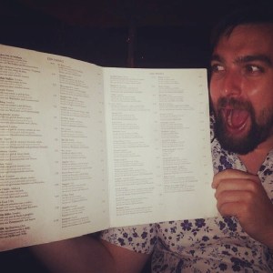 A whole two pages of gin varieties at Cava in Port de Soller