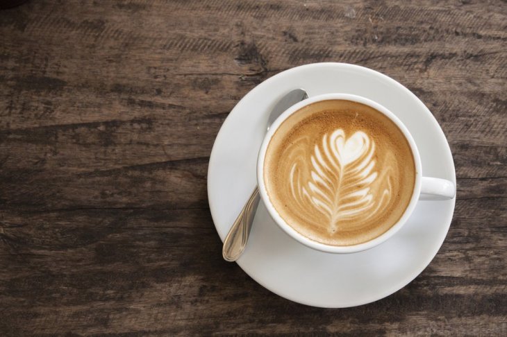 Cup of heart latte art
